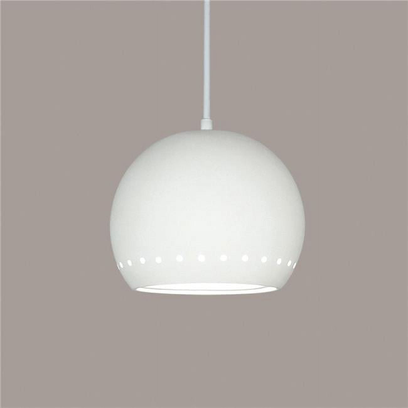 Picture of A19 Lighting P1603-1LEDE26-WCC St. Vincent E26 Base Dimmable LED Pendant&#44; Bisque - White Cord & Canopy