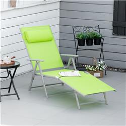 Picture of 212 Main 84B-184GN Folding Chaise Lounge Chair for Patio&#44; Green & Silver