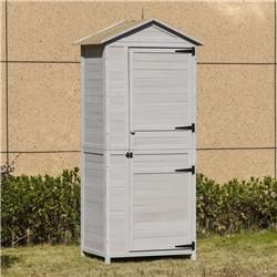 845-360 4-Tier Wooden Garden Cabinet, Light Grey