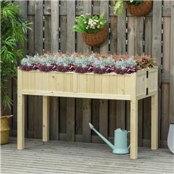 845-362 45.25 x 22 x 30 in. Wood Rectangular Garden Planter Box with Folding Design, Natural