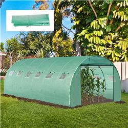 845-382GN 20 x 10 x 7 ft. Walk-in PE Hot House Cover Replacement Greenhouse, Green