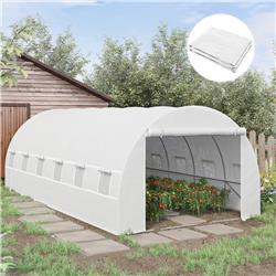 845-382WT 20 x 10 x 7 ft. Greenhouse Replacement Walk-in PE Hot House Cover, White