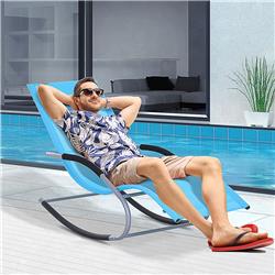 Picture of 212 Main 84A-091BU 56.75 x 24.75 x 33.1 in. Chaise Rocker Patio Lounge Chairs&#44; Light Blue