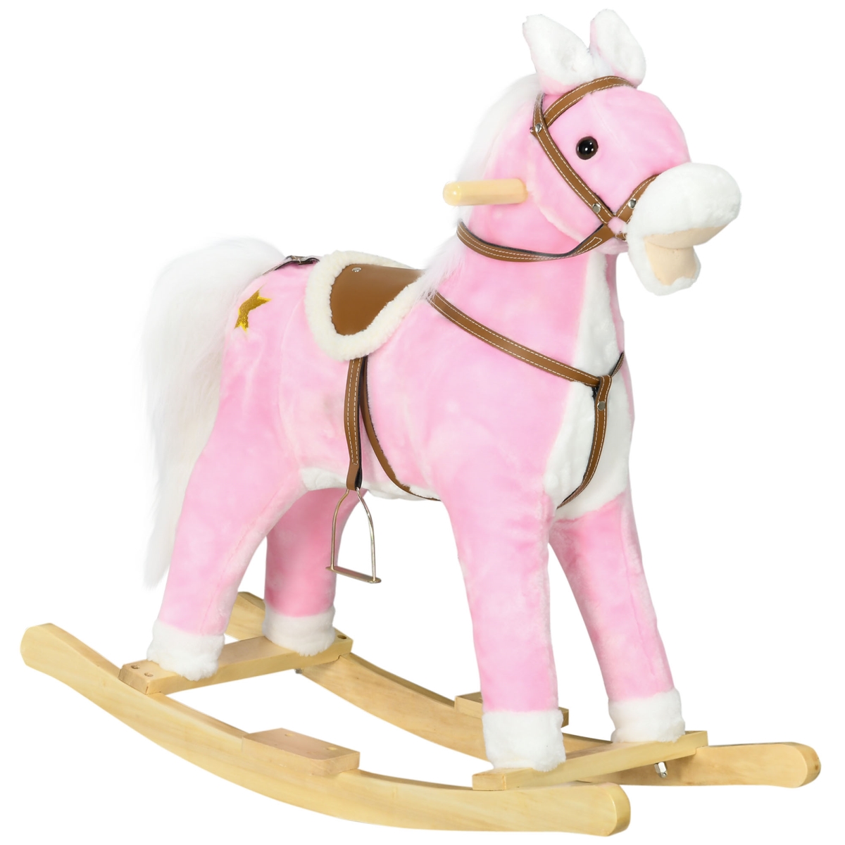 Picture of 212 Main 330-165V01PK Qaba Rocking Horse Toddler Ride-On Horse Toy with Sound Saddle for Kids 3 Plus Years Old&#44; Boys Girls Gift&#44; Pink