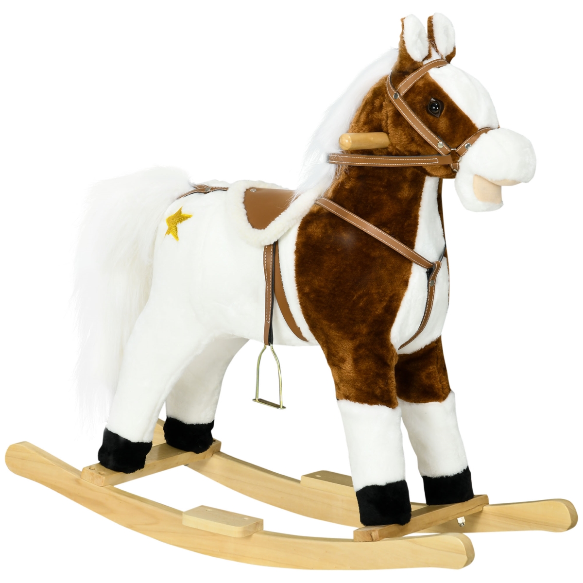 Picture of 212 Main 330-166V01BN Qaba Rocking Horse with Sound&#44; Ride-On Horse Toy with Saddle&#44; Toddler Rocker & Gift for 3-8 Year Olds&#44; Brown