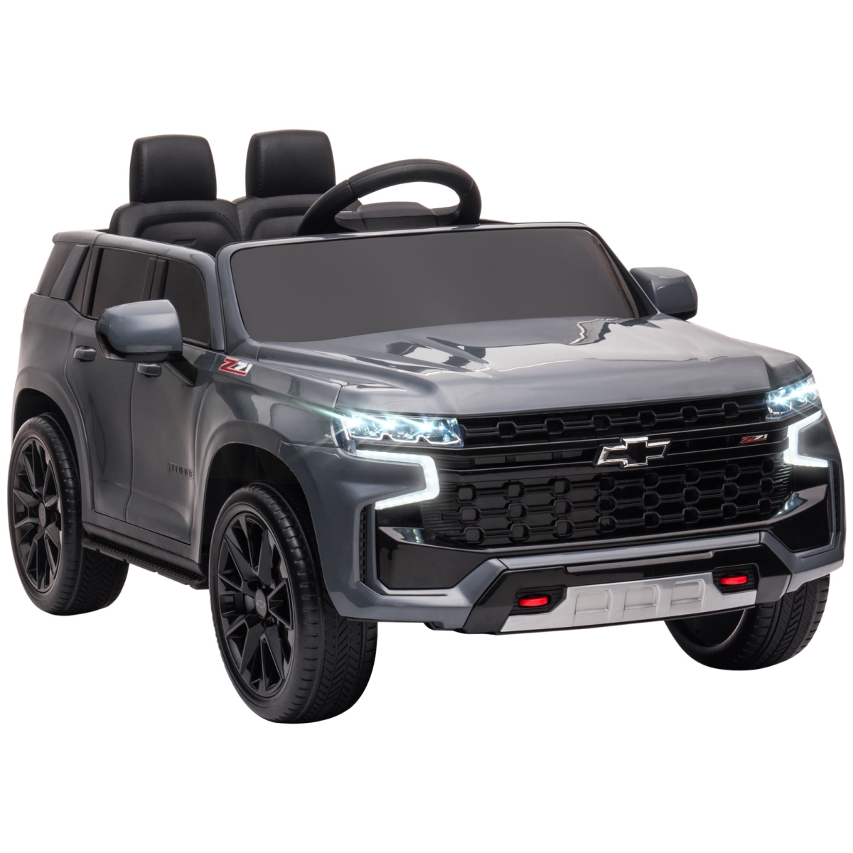 Picture of 212 Main 370-237V80GY Chevrolet Tahoe Licensed Electric Ride-On Car&#44; 12V Kids Ride-On Toy Vehicle with Remote Control for 3-6 Years Boys Girls Gifts&#44; Gray