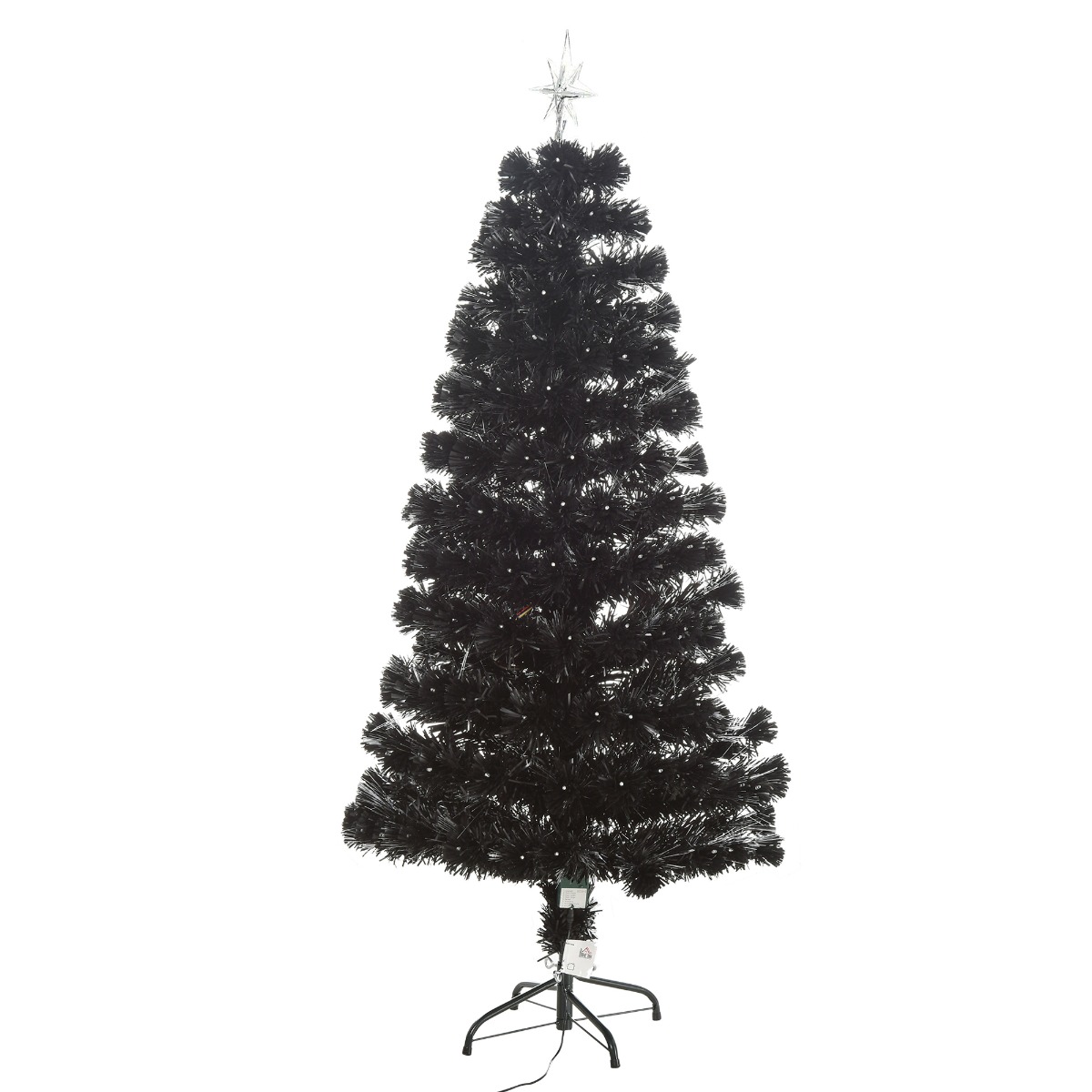 Picture of 212 Main 830-300BK 5 ft. Homcom Tall Artificial Christmas Tree&#44; Multi Colored Fiber Optic LED Pre-Lit Xman Tree for Holiday Home Christmas Decoration&#44; Black