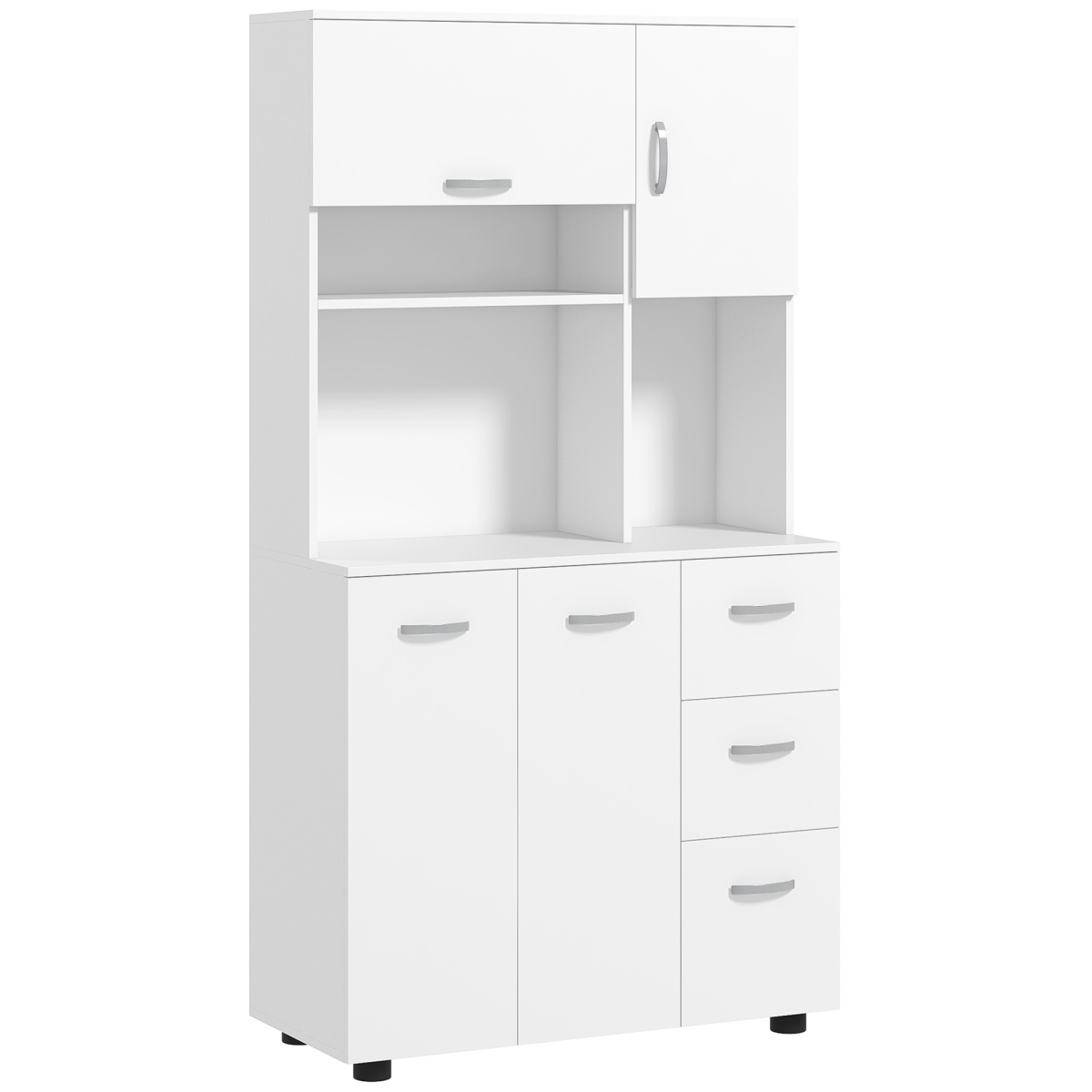 Picture of 212 Main 833-737V80WT 66 in. Homcom Kitchen Hutch Cabinet&#44; Kitchen Pantry Cabinet with 2 Large Cabinets&#44; Flip Up Door & 3 Drawers & Countertop&#44; White