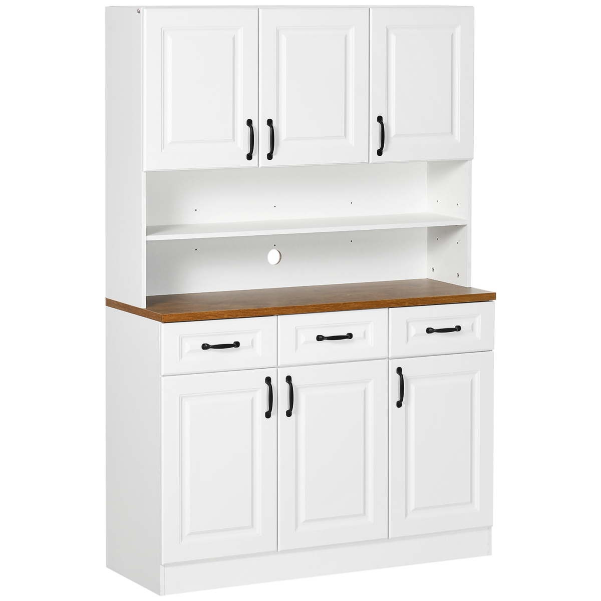 Picture of 212 Main 835-945V80WT 71 in. Homcom Kitchen Pantry Storage Cabinets&#44; with 3 Drawers&#44; 6 Doors&#44; 2-tier Countertop&#44; Freestanding Buffet with Hutch&#44; White