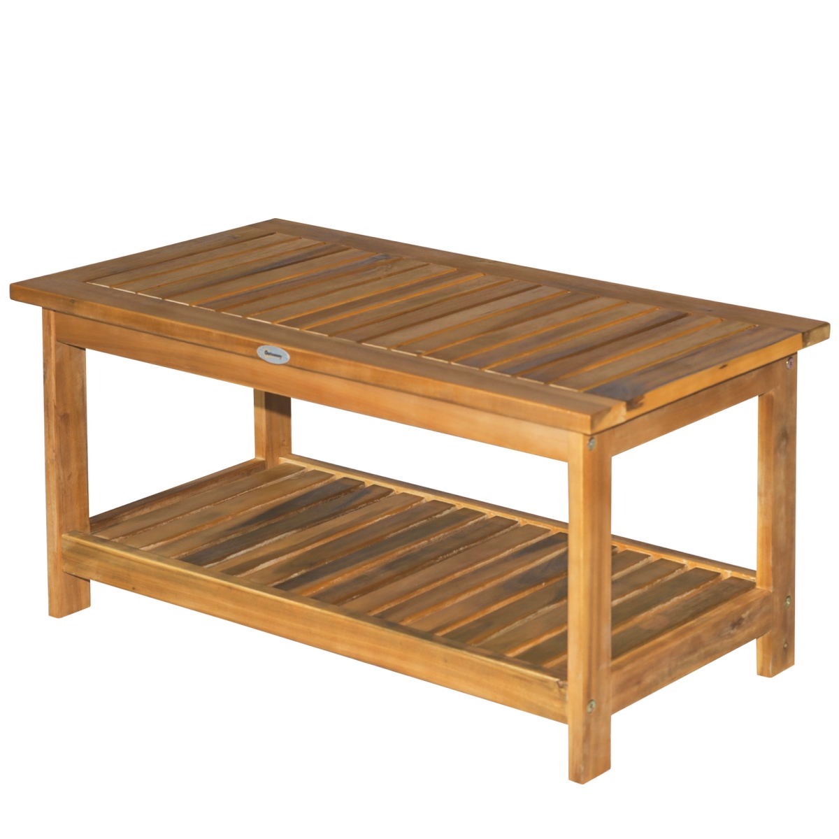 Picture of 212 Main 84B-581 35.5 x 17.75 x 17 in. Outsunny 2-Shelf Acacia Wood Table Outdoor Multi Functional Buffet Bar Storage Organizer&#44; Natural Finish Teak