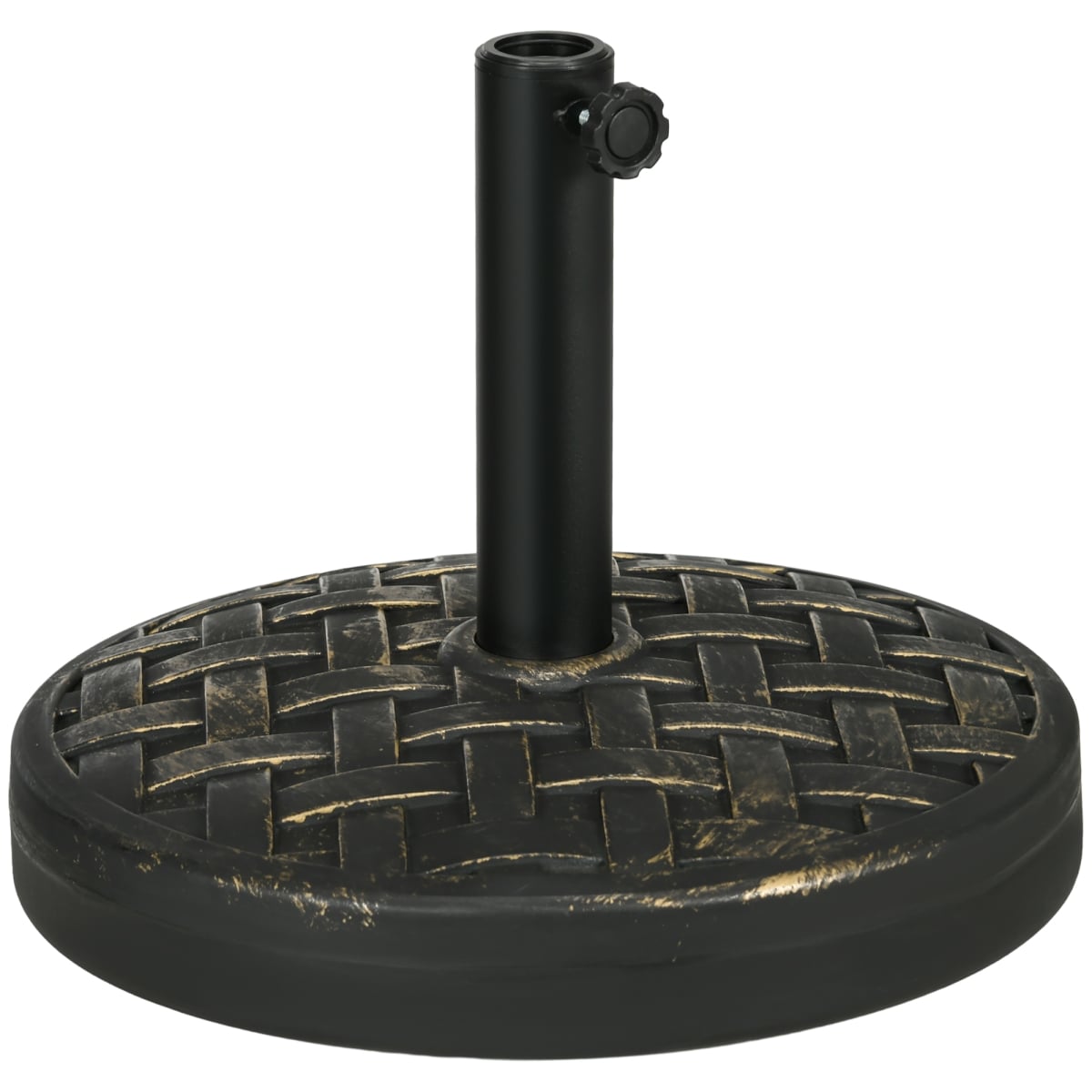 Outsunny Concrete Umbrella Base, 40 lbs Heavy Duty Umbrella Stand with Metal Umbrella Holder for Outdoor, Lawn & Deck, Bronze