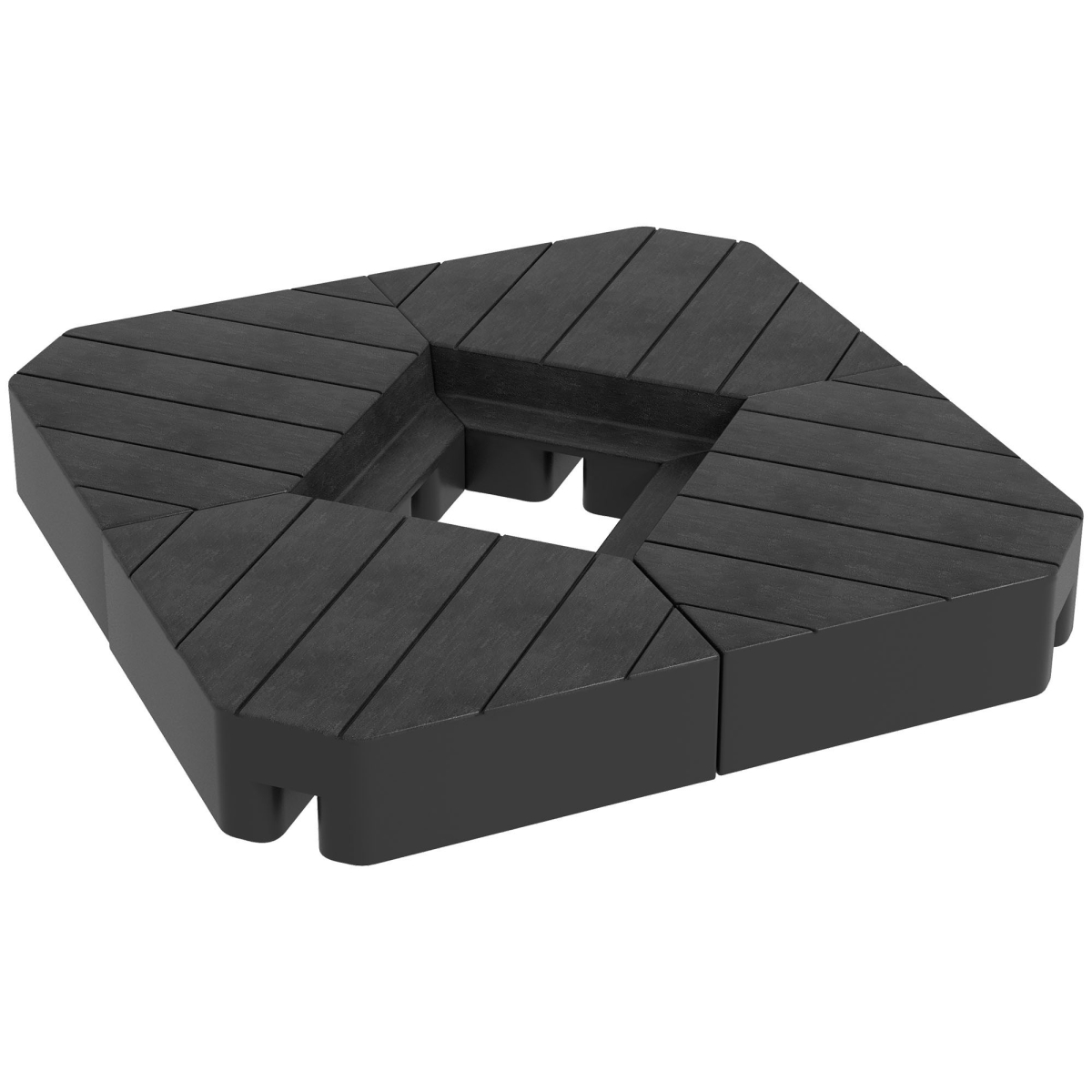 84D-277V00BK Outsunny Offset Umbrella Base Outdoor Umbrella Weights, 132 lbs Capacity Water & 176 lbs Capacity Sand, Black