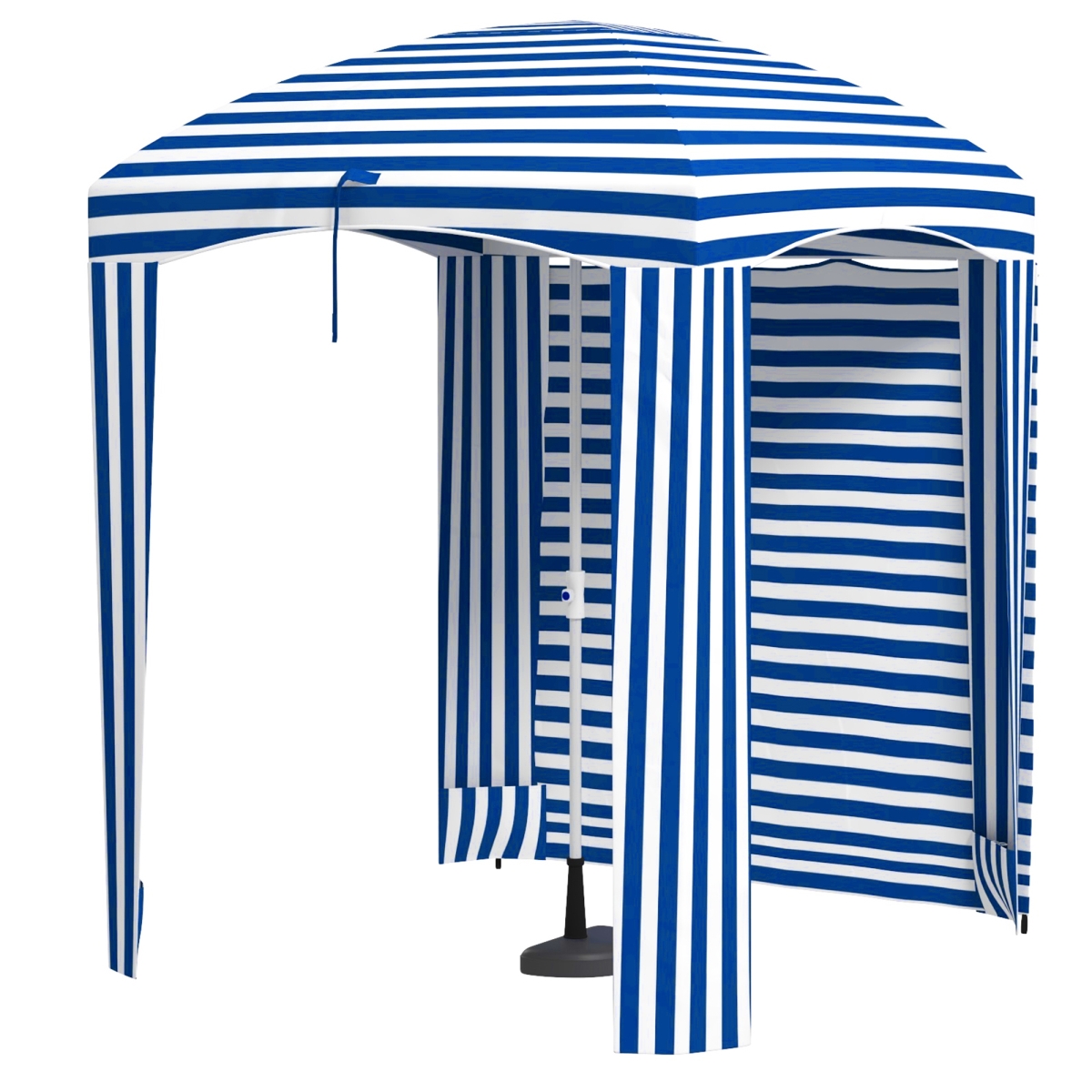 Outsunny Cabana Umbrella - Blue & White Stripes - 5.8 x 5.8 ft - Vented