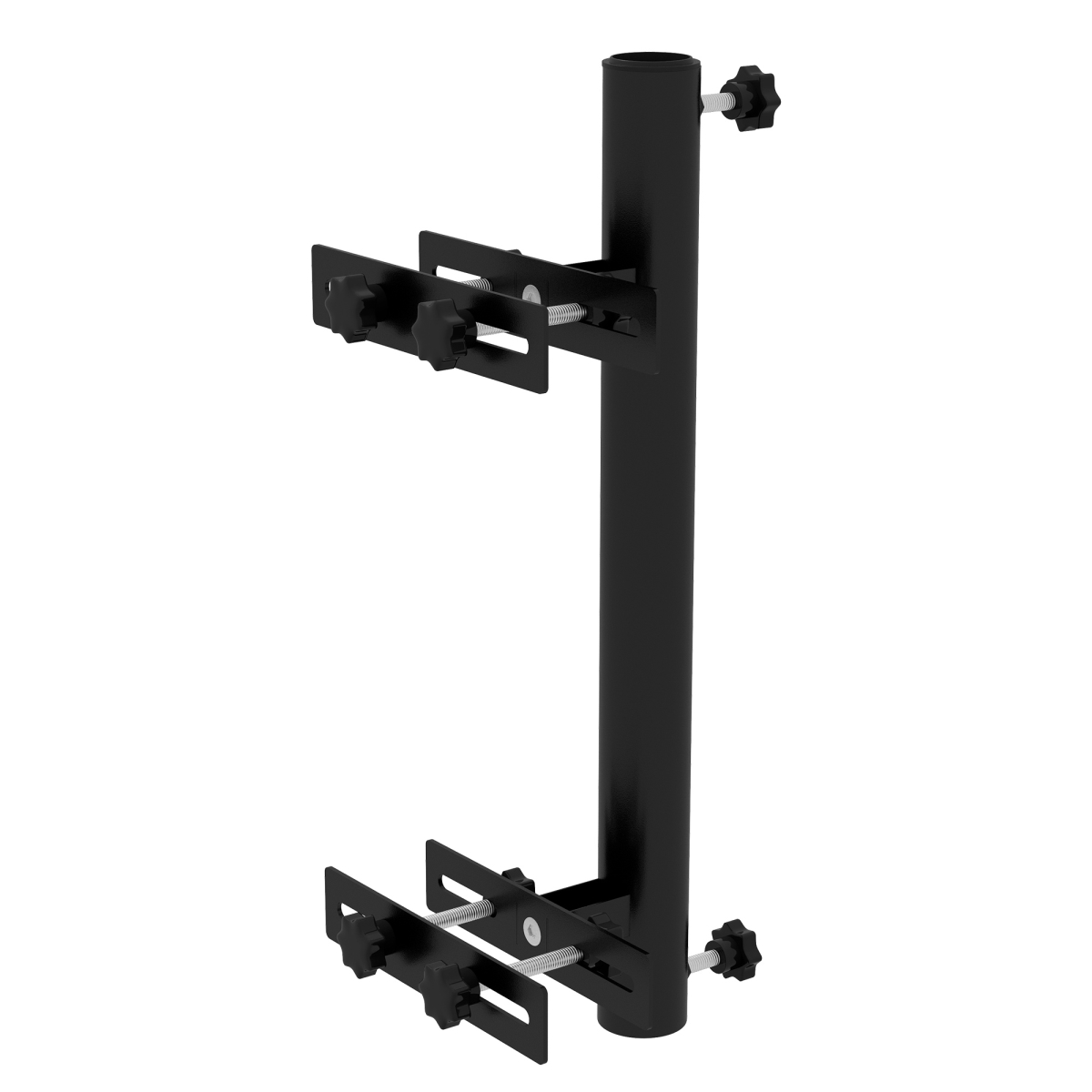 84D-309V00BK Outsunny Patio Umbrella Holder Stand for Deck Railing, Umbrella Deck Mount Bracket with Adjustable Clamps, Black