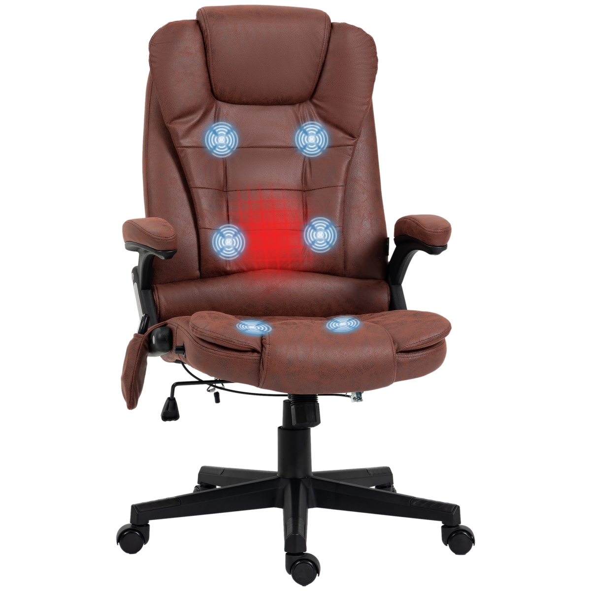 Picture of 212 Main 921-171V85TE Linen High Back Office Desk Chair&#44; Reclining Backrest & Padded Armrests & Remote Homcom 6 Point Vibrating Heated Massage Office Chair&#44; Rust Red