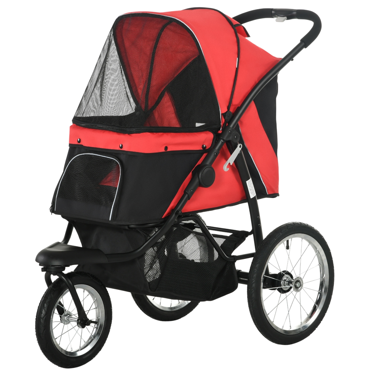 Picture of 212 Main D00-164V00RD PawHut Pet Stroller for Small Dogs with Adjustable Canopy & 3 Big Wheels&#44; Red