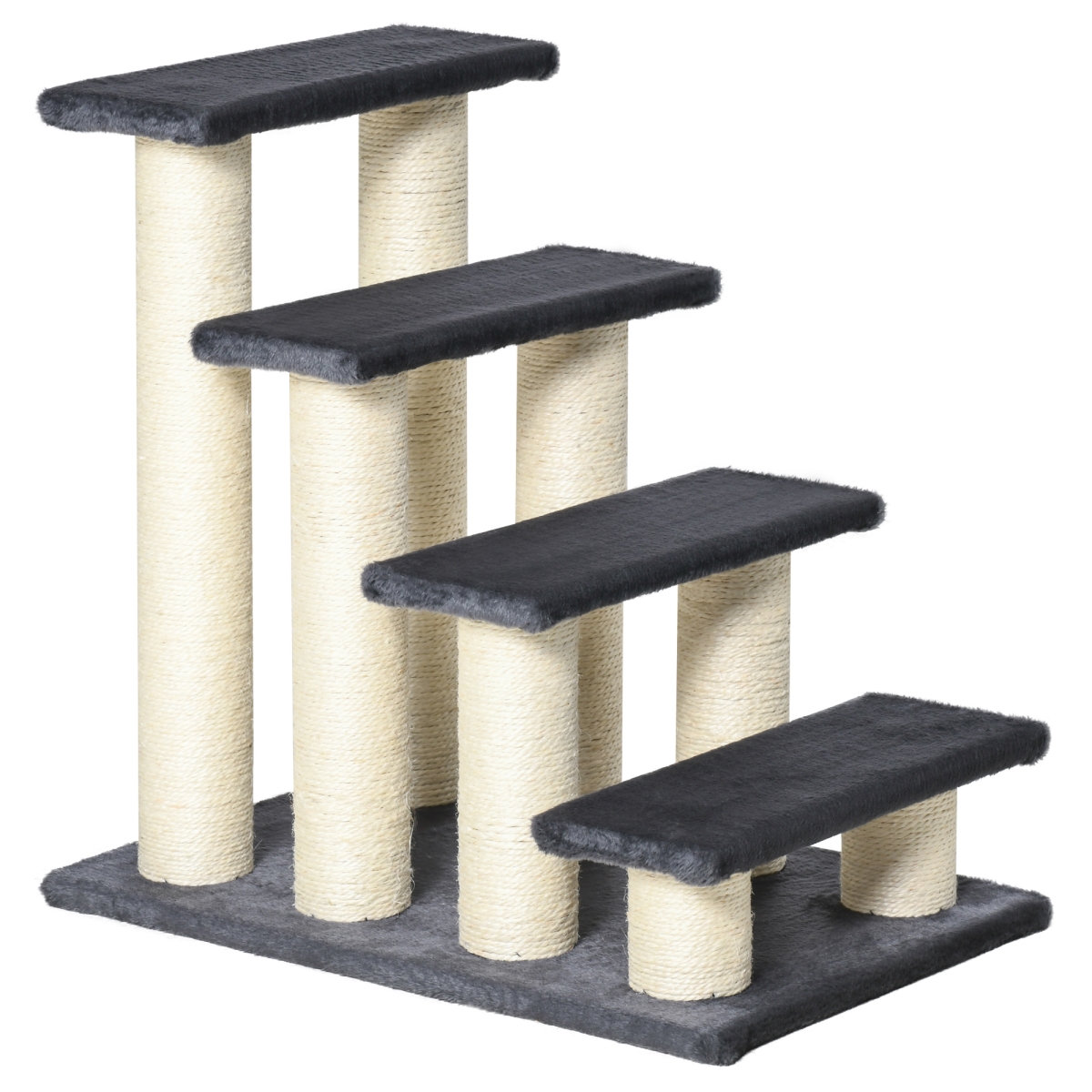 Picture of 212 Main D30-067 PawHut Dog Stairs & Cat Scratching Post&#44; Pet Steps for Indoor Small Cats Kittens Dogs Climbing Playing for High Beds Couch&#44; Gray