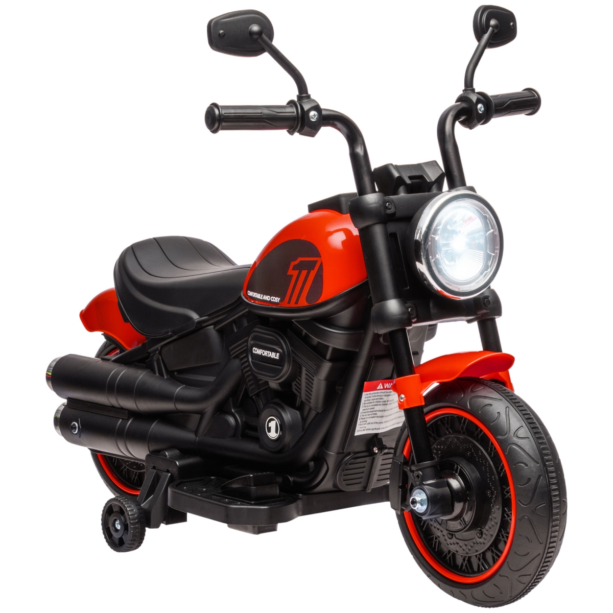 Picture of 212 Main 370-283V80RD 6V Ride-On Toy Motorcycle with Training Wheels & Battery-Operated Motorbike for Kids with Single-Button Start & Headlight&#44; Red