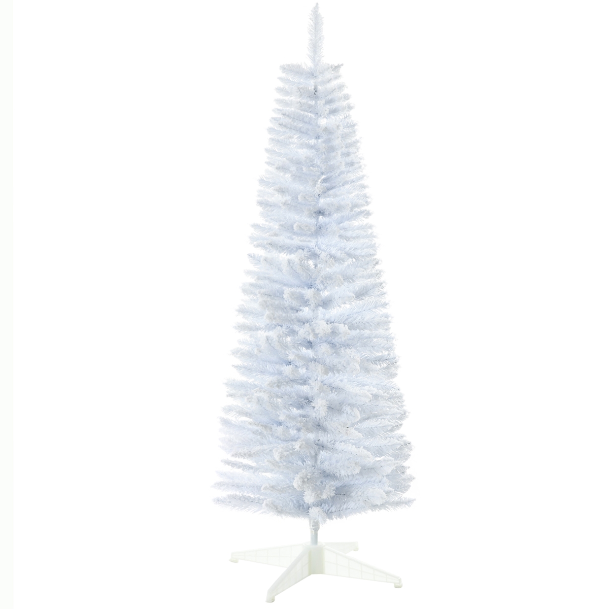 Picture of 212 Main 830-567V01WT 5 ft. Homcom Snow Flocked Artificial Pencil Christmas Tree&#44; Slim Christmas Tree with Realistic Branches & Plastic Base Stand for Indoor Decoration&#44; White