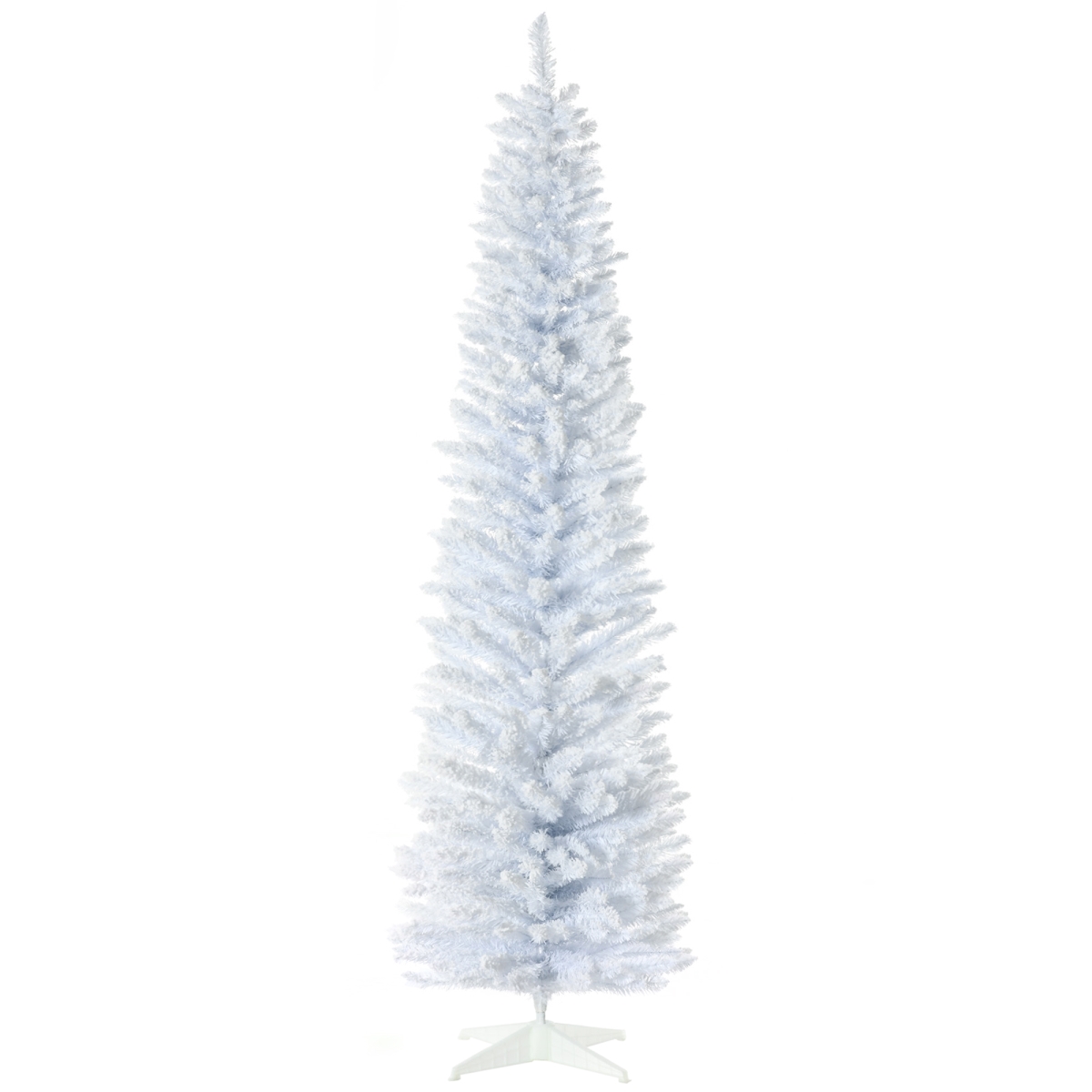 Picture of 212 Main 830-567V03WT 7 ft. Homcom Snow Flocked Artificial Pencil Christmas Tree&#44; Slim Christmas Tree with Realistic Branches & Plastic Base Stand for Indoor Decoration&#44; White