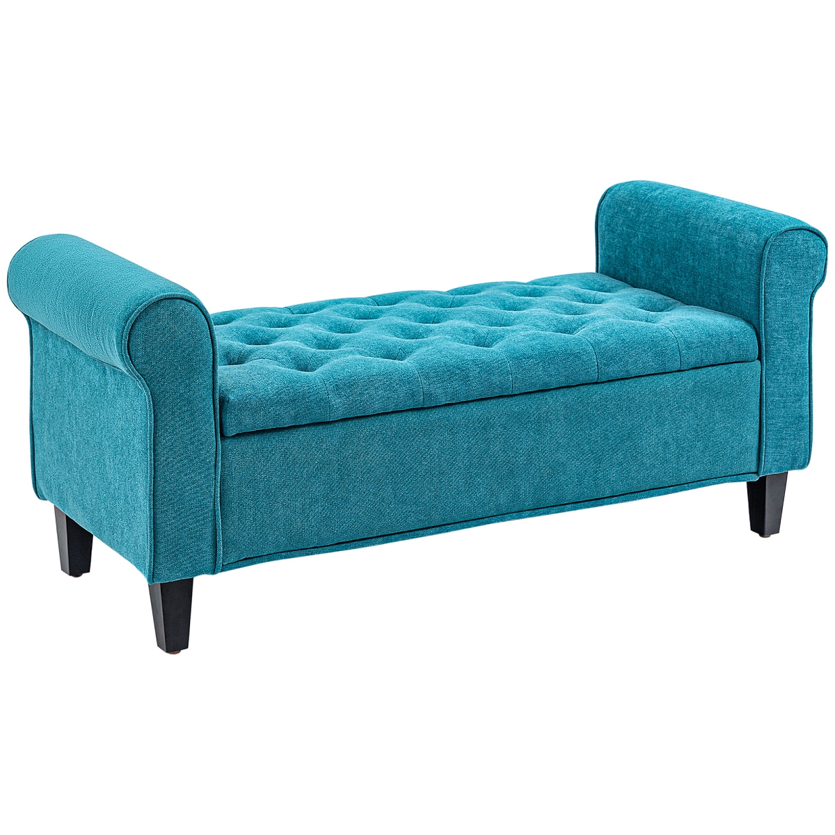 Picture of 212 Main 838-407V80TU 50 in. Homcom Storage Ottoman Bench&#44; End of Bed Storage Bench with Rolled Arms&#44; Wood Legs & Button Tufted Storage Bench&#44; Teal