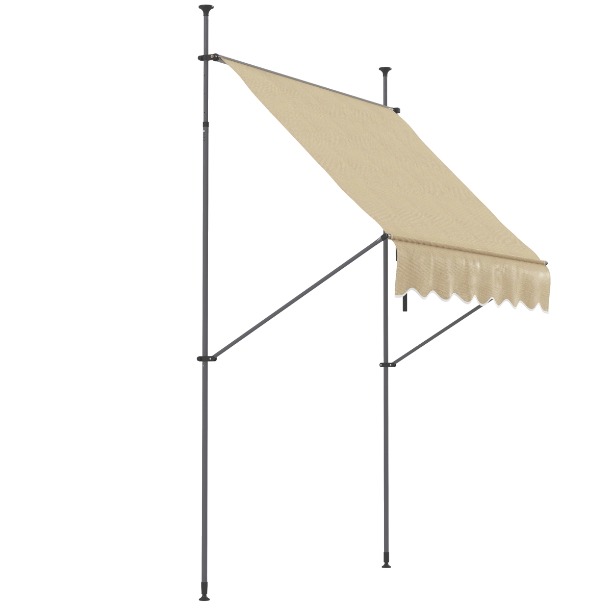 Manual Retractable Awning - Beige - 6.5 x 4 ft - UV Resistant
