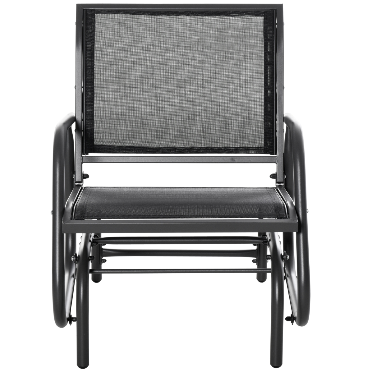 Outdoor Glider Chair - Dark Gray - Garden & Poolside - Comfortable Mesh Seating