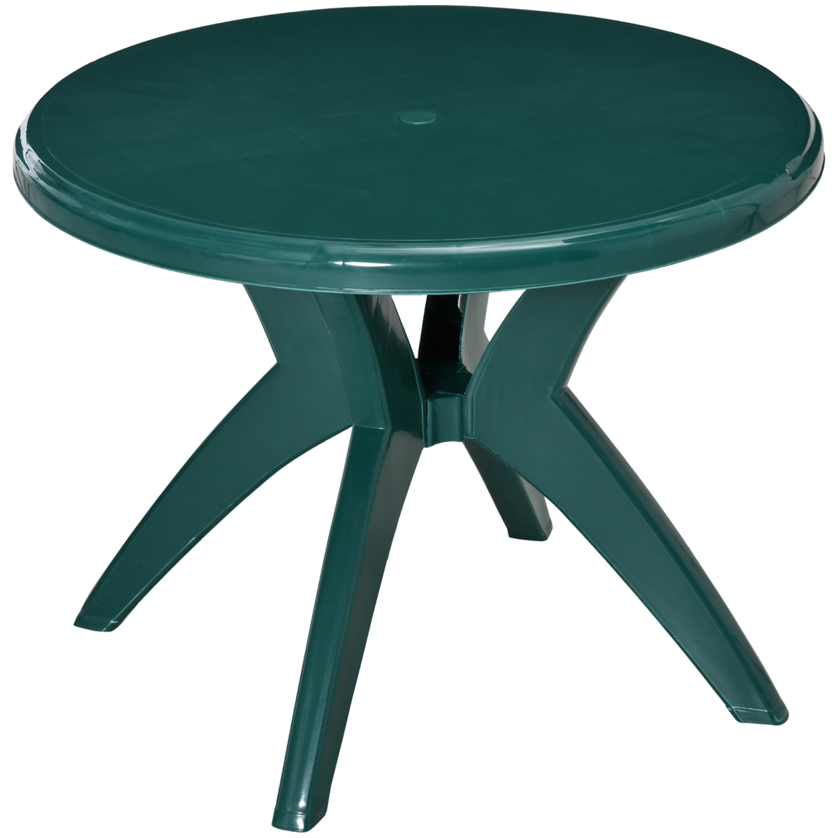 Picture of 212 Main 84B-717GN Outsunny Patio Dining Table with Umbrella Hole Round Outdoor Bistro Table for Garden Lawn Backyard&#44; Green