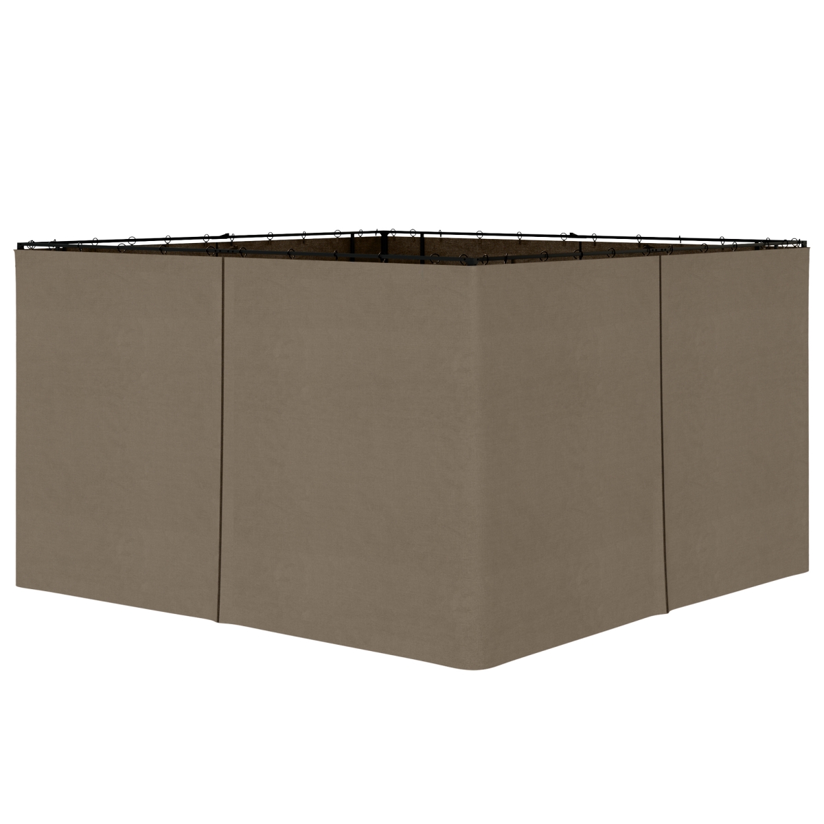 84C-226BN 10 x 12 ft. Outsunny Universal Gazebo Sidewall Set with 4 Panels, Hooks & C-Rings Included for Pergolas & Cabanas, Brown