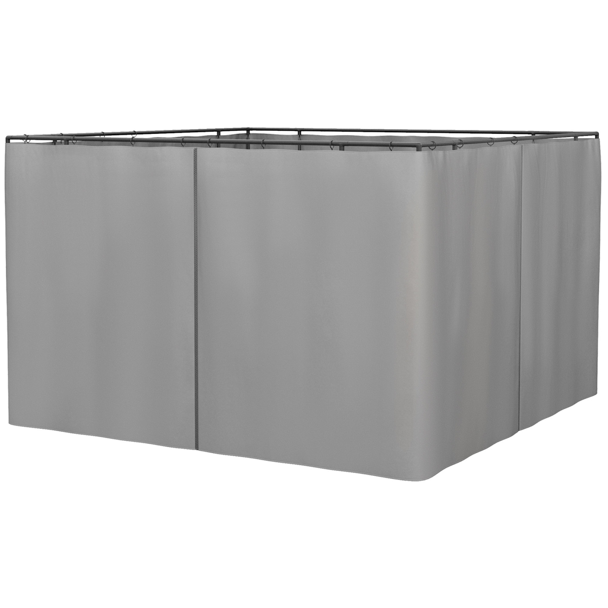 84C-226V02LG 10 x 10 ft. Outsunny Universal Gazebo Sidewall Set with 4 Panel 40 Hook & C-Ring Included for Pergolas & Cabanas, Light Gray