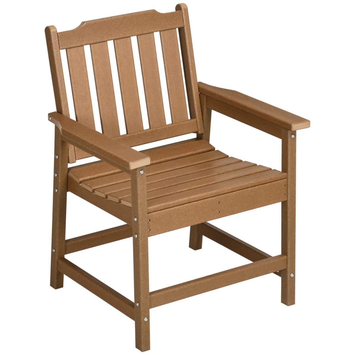 Picture of 212 Main 84G-129V00BN Outsunny Plastic Patio Chairs&#44; Outdoor Dining Chair with Armrests & Slatted Back&#44; Outdoor Armchair for Lawn&#44; Garden&#44; Poolside & Backyard&#44; Brown