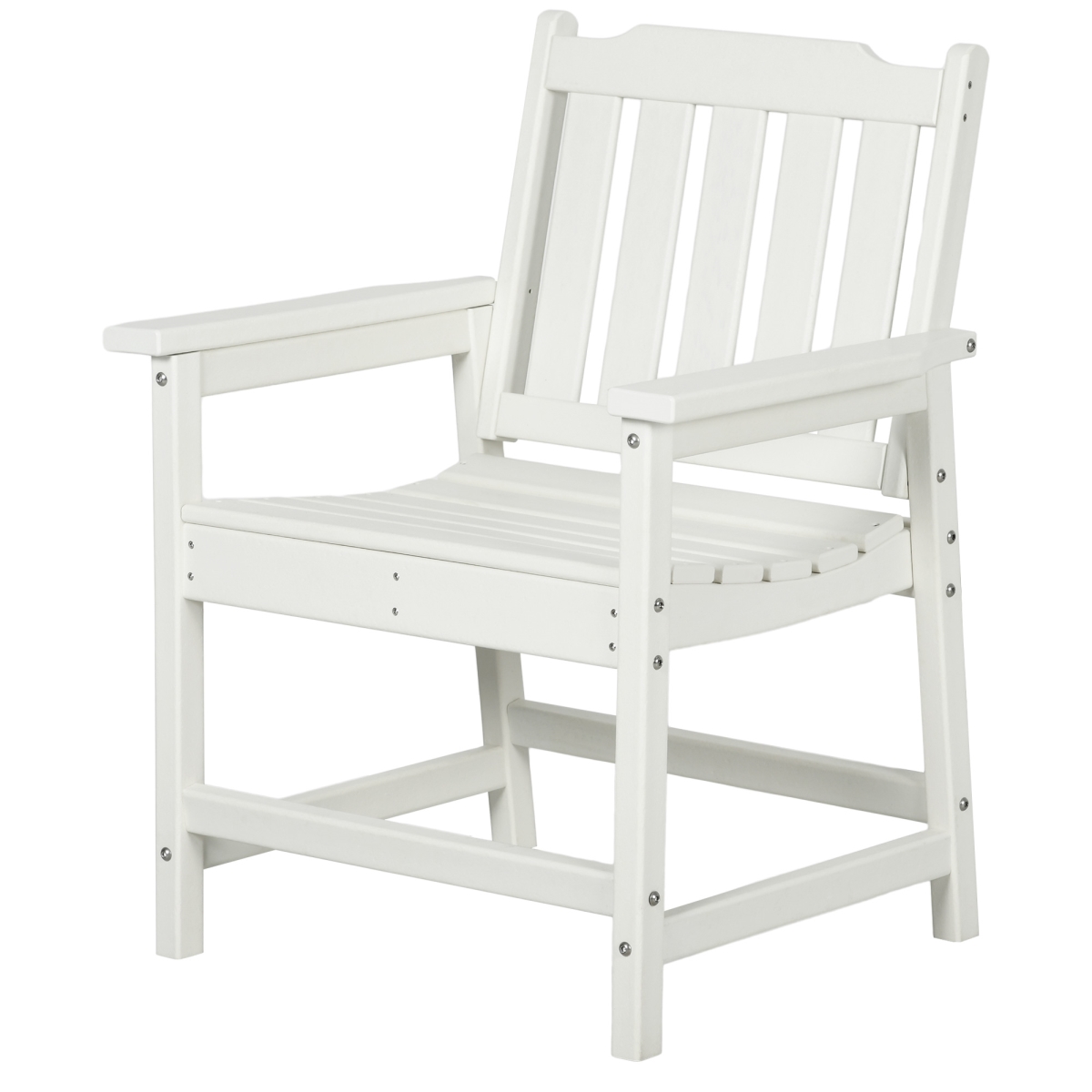 Picture of 212 Main 84G-129V00WT Outsunny Plastic Patio Chairs&#44; Outdoor Dining Chair with Armrests & Slatted Back&#44; Outdoor Armchair for Lawn&#44; Garden & Poolside&#44; Backyard&#44; White