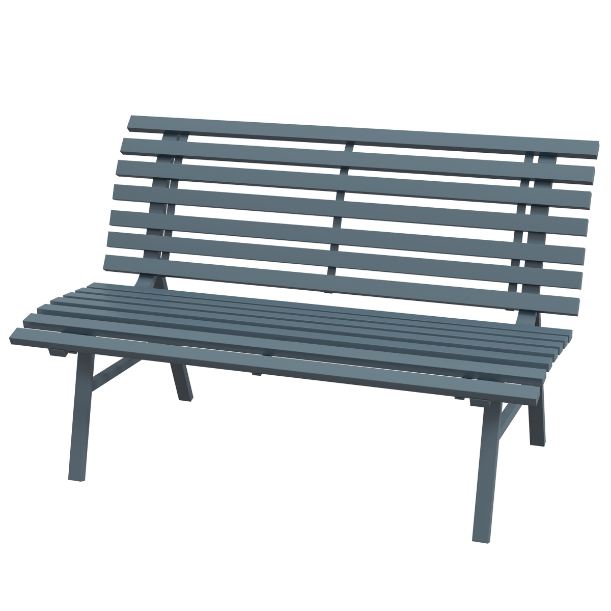 Picture of 212 Main 84G-206V00BU Outsunny Outdoor Bench Patio Bench&#44; Aluminum Lightweight Park Bench with Slatted Seat for Lawn&#44; Park & Deck&#44; Blue