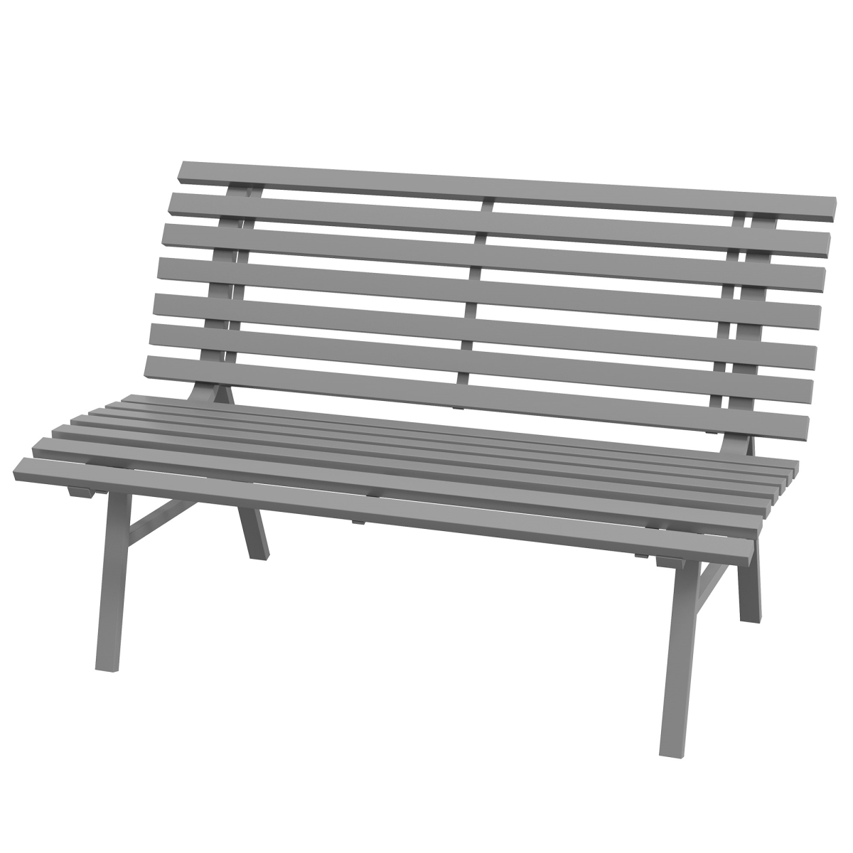 Picture of 212 Main 84G-206V00GY Outsunny Outdoor Bench Patio Bench&#44; Aluminum Lightweight Park Bench with Slatted Seat for Lawn&#44; Park & Deck&#44; Gray