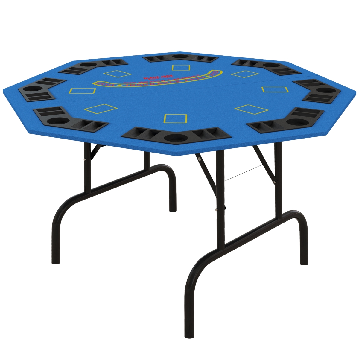 Picture of 212 Main A70-074V00BU 47 in. Soozier Folding Octagon Poker Table Blackjack Poker Game with Cup Holders&#44; Blue