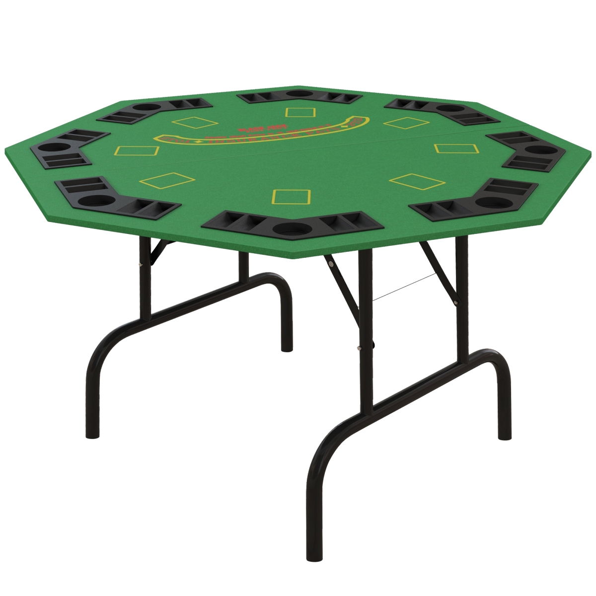 Picture of 212 Main A70-074V00GN 47 in. Soozier Foldable Poker Table Blackjack Texas Holdem Poker Game Table with Chips Tray & Cup Holders & Octagon&#44; Green