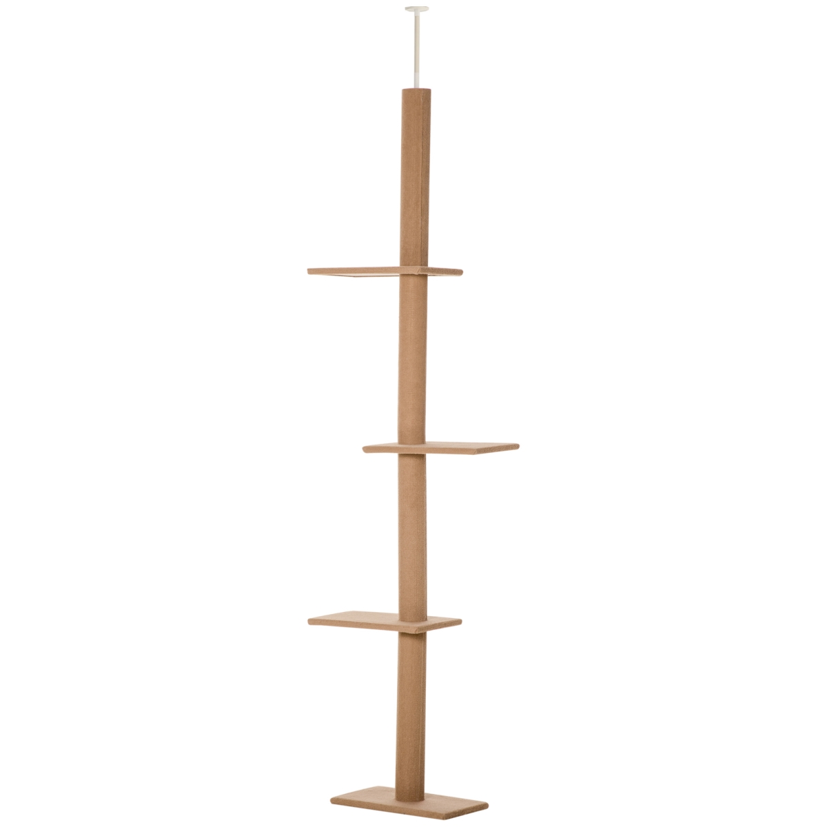 Picture of 212 Main D30-296V84BN PawHut Floor-to-Ceiling Cat Tree Cat Climbing Tower with Sisal-Covered Scratching Posts&#44; Cat Tree Activity Center for Kittens Cat Tower Furniture&#44; Brown