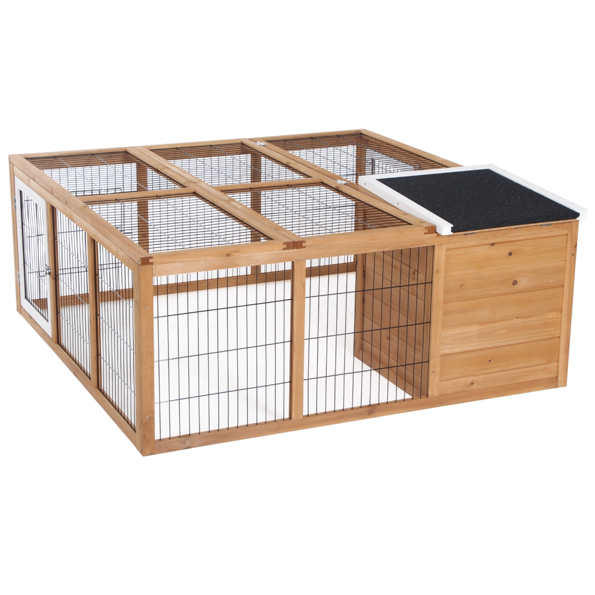 Picture of 212 Main D51-194 PawHut Rabbit Hutch Bunny Cage Indoor & Outdoor with Openable Main House&#44; Waterproof Rabbit House for Small Animals with Ventilation Doors&#44; Natural