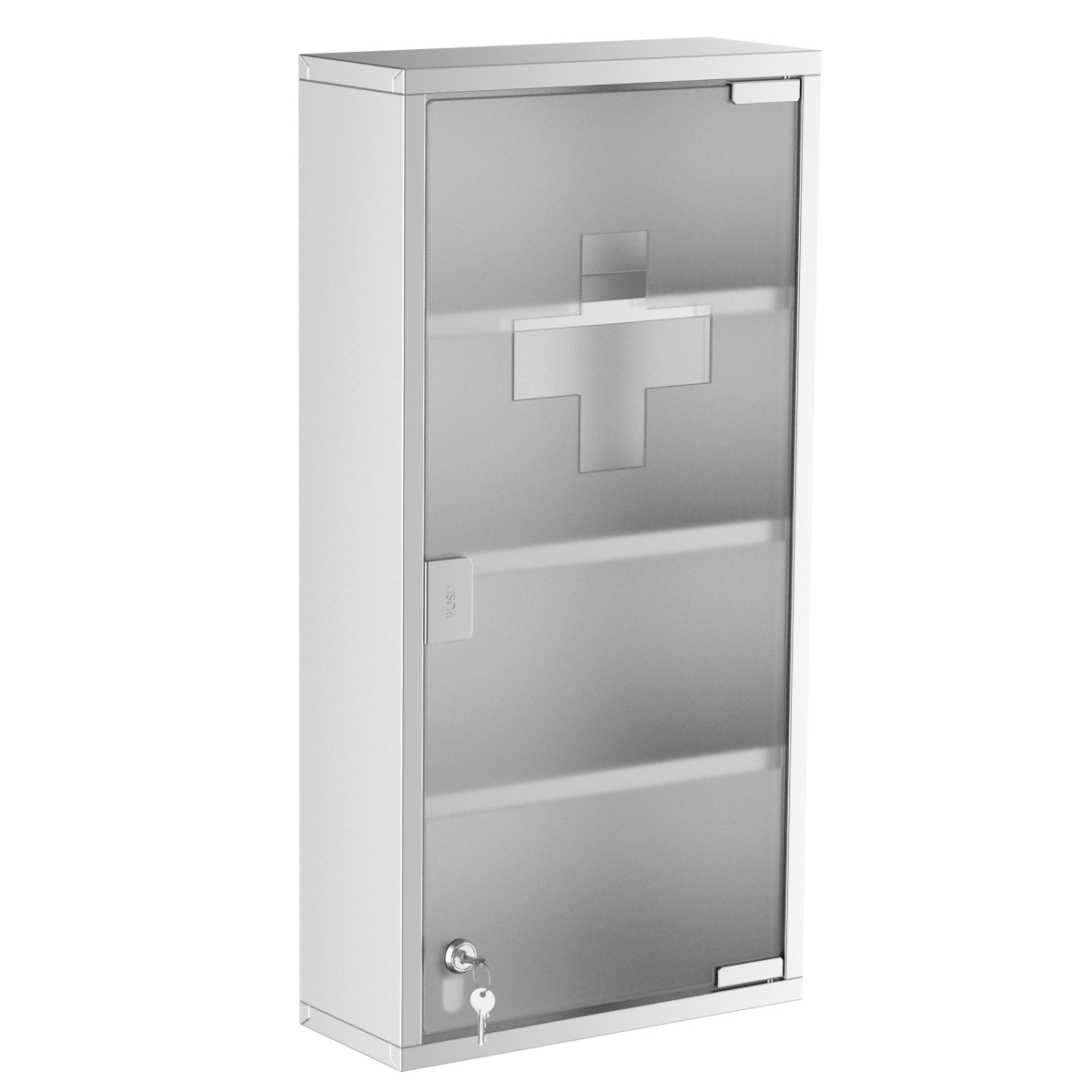 Picture of 212 Main 02-0330 12 x 24 in. Homcom Lockable Medicine Cabinet&#44; 4 Tier Stainless Steel Medical Wall Box with 2 Keys & Shelves for Bathroom