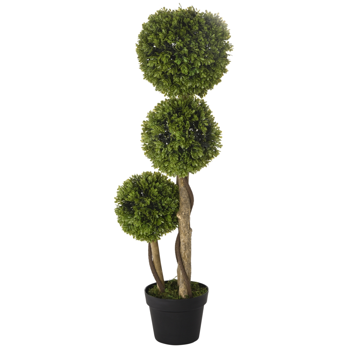 Picture of 212 Main 830-705V00YG 35.5 in. Homcom Artificial Boxwood&#44; 3 Balls Faux Boxwood Plants for Home Decor Indoor & Outdoor Fake Plants Artificial Tree in Pot&#44; Light Green
