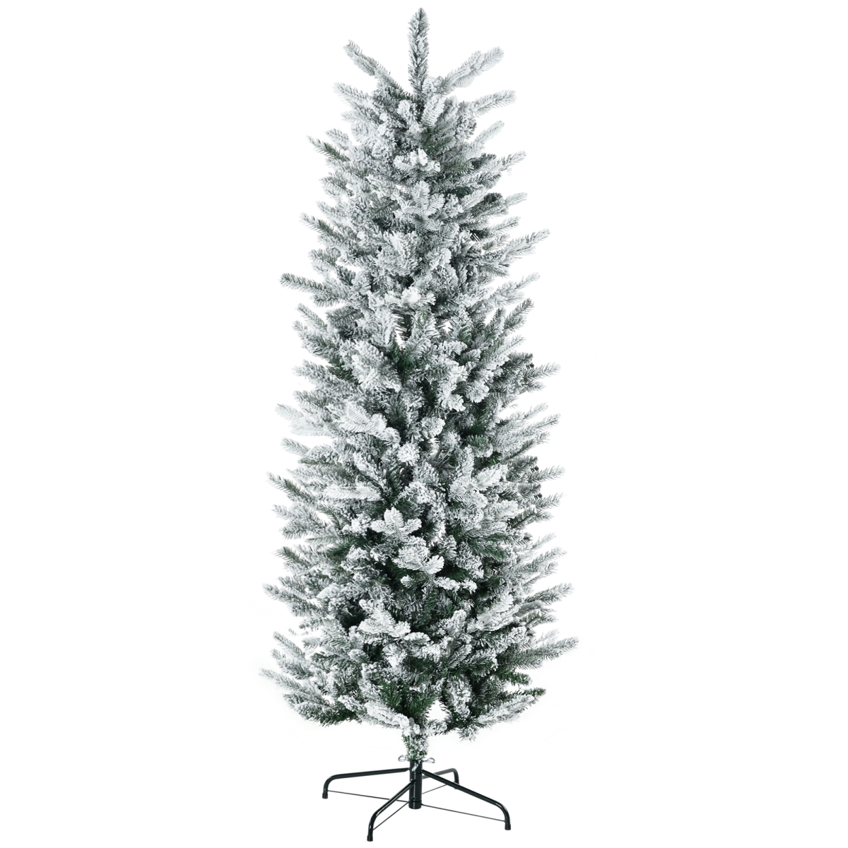Picture of 212 Main 830-730V02GN 6 ft. Homcom Artificial Flocked Christmas Trees with Snow Frosted Branches&#44; Auto Open & Steel Base&#44; Green