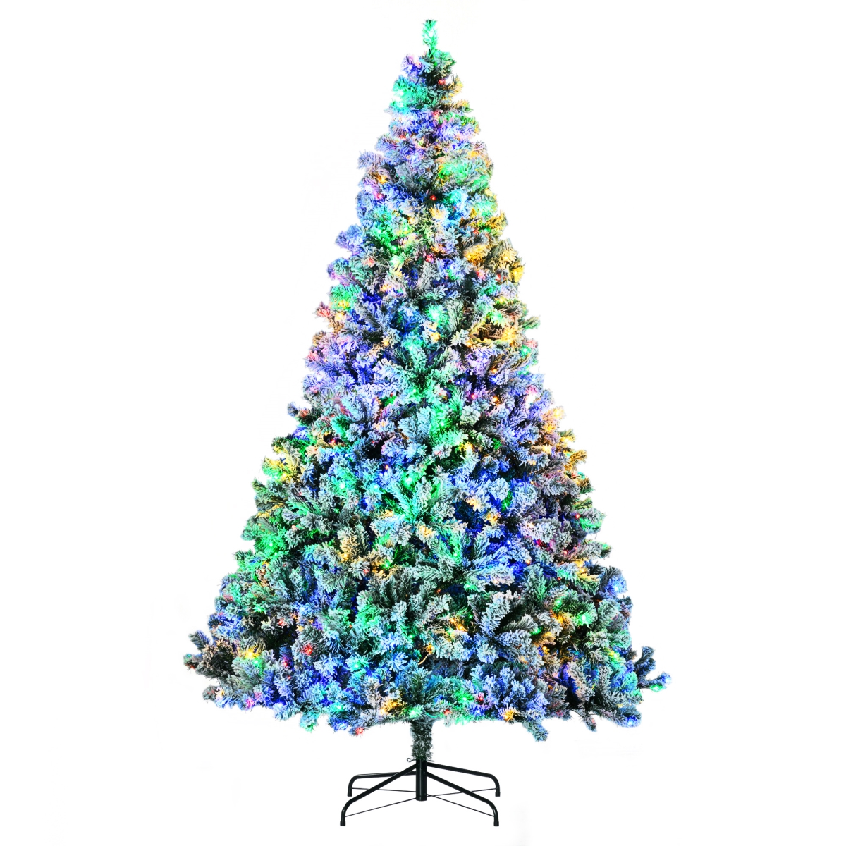Picture of 212 Main 830-752V82MX 9 ft. Homcom Artificial Snow Christmas Trees with Frosted Branches&#44; Warm White & Colorful LED Lights&#44; Steel Base