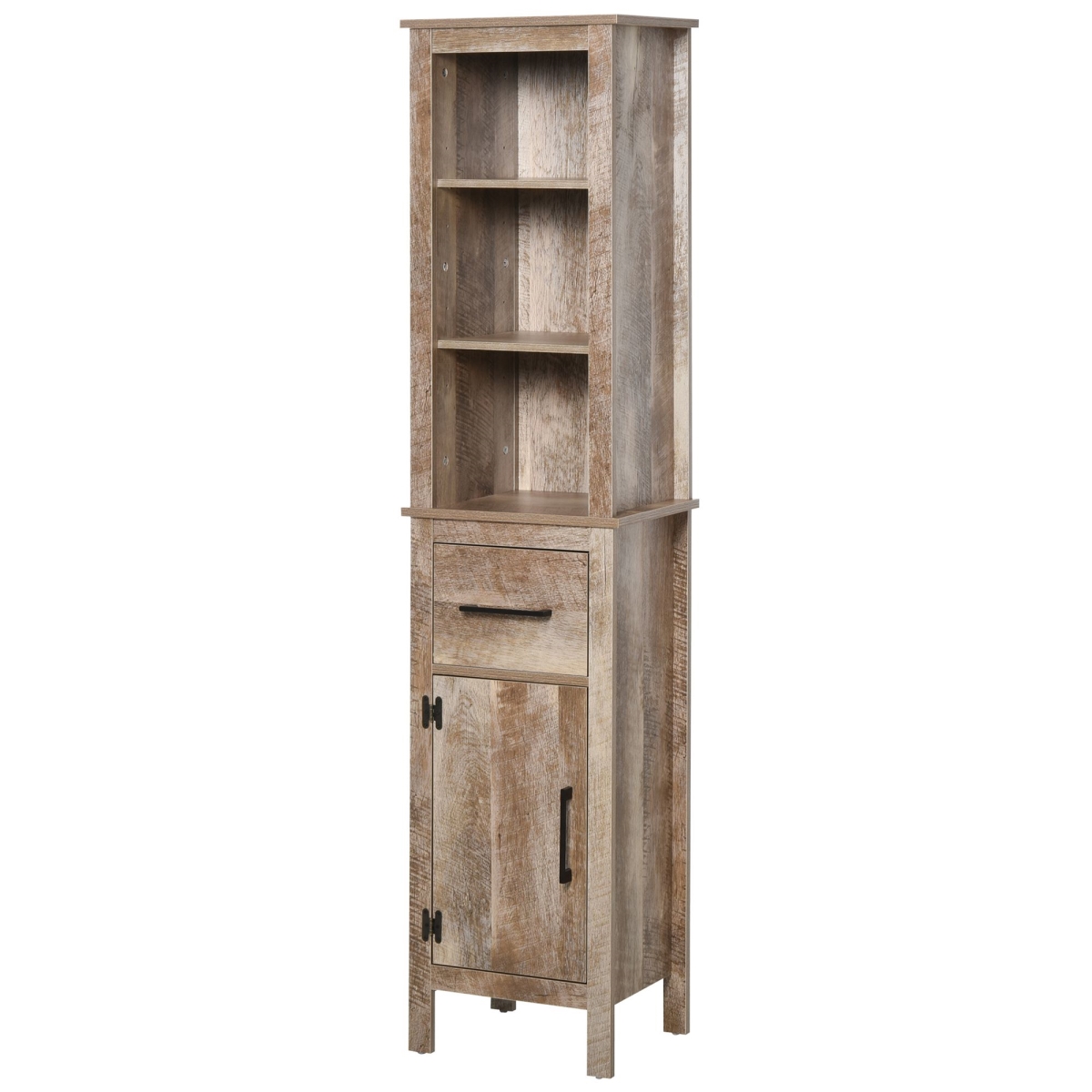 Picture of 212 Main 834-294 Kleankin Narrow Bathroom Cabinet Bathroom Tall Free Standing Tower Cabinet with Adjustable Shelves & Cupboard Space Saving Organizer Home Storage