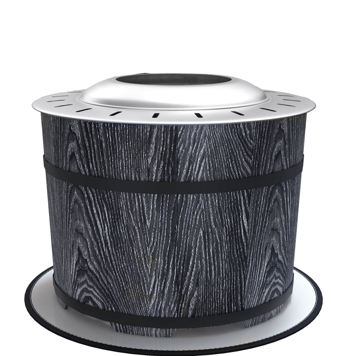 842-344V00BK Outsunny Smokeless Fire Pit, Portable Camping Bonfire Stove with Mat for Backyard Patio Picnic & Magnesium Oxide, Black