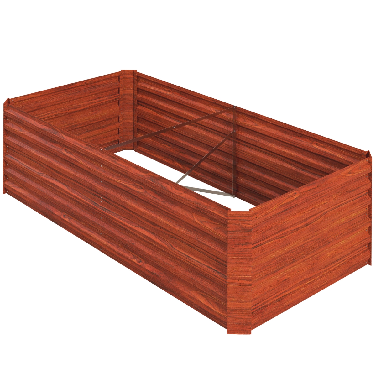 Galvanized Raised Garden Bed - Dark Brown - 71 x 36 x 23 in. - Durable Steel