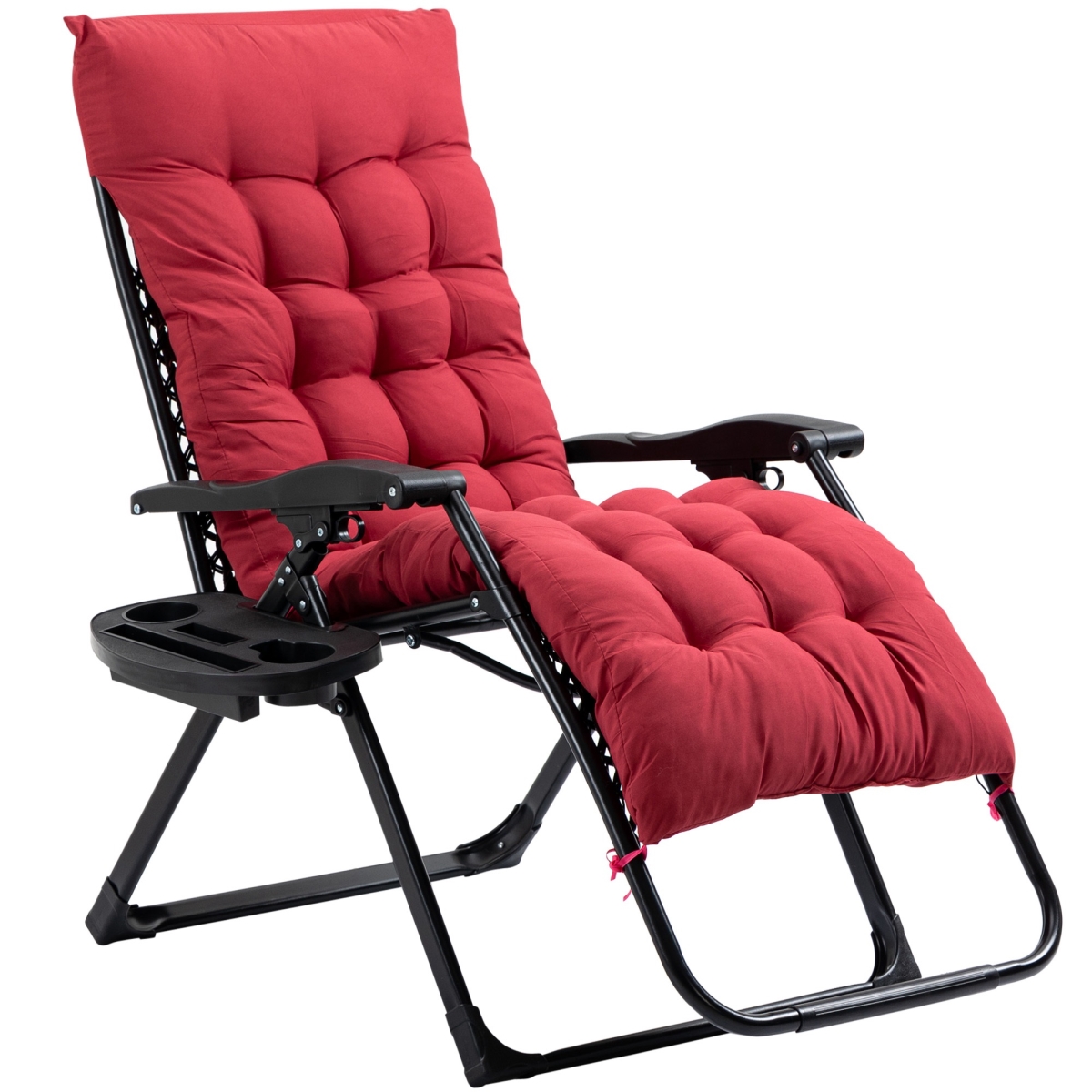 Picture of 212 Main 84B-803RD Outsunny Padded Zero Gravity Folding Recliner Chair with Cup Holder Cushion&#44; Red