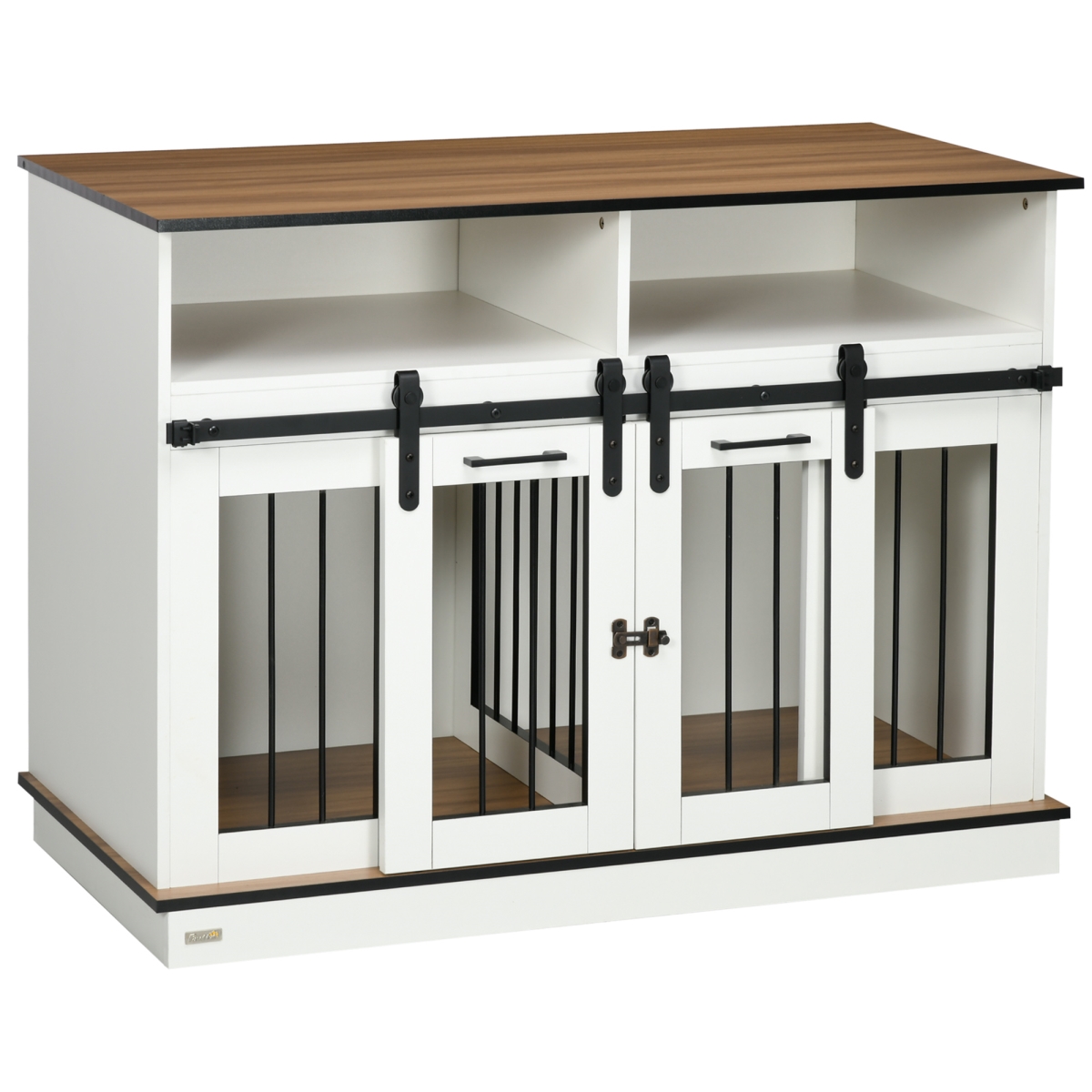 Picture of 212 Main D02-089V80WT 47 x 23.5 x 35 in. PawHut Dog Crate Furniture&#44; Dog Cage for Large Small Dogs with Shelves&#44; Sliding Doors & Storage Space&#44; White