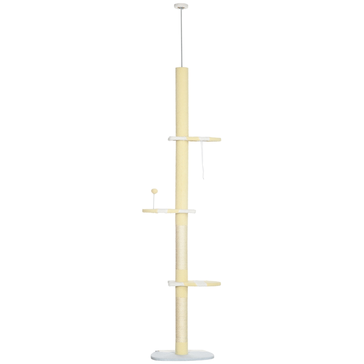 Picture of 212 Main D30-619V00YL 87-103 in. PawHut Modern Cat Tree Height Adjustable with 4-Tier Platforms&#44; Toy Ball&#44; Cat Climber for Indoor Cats