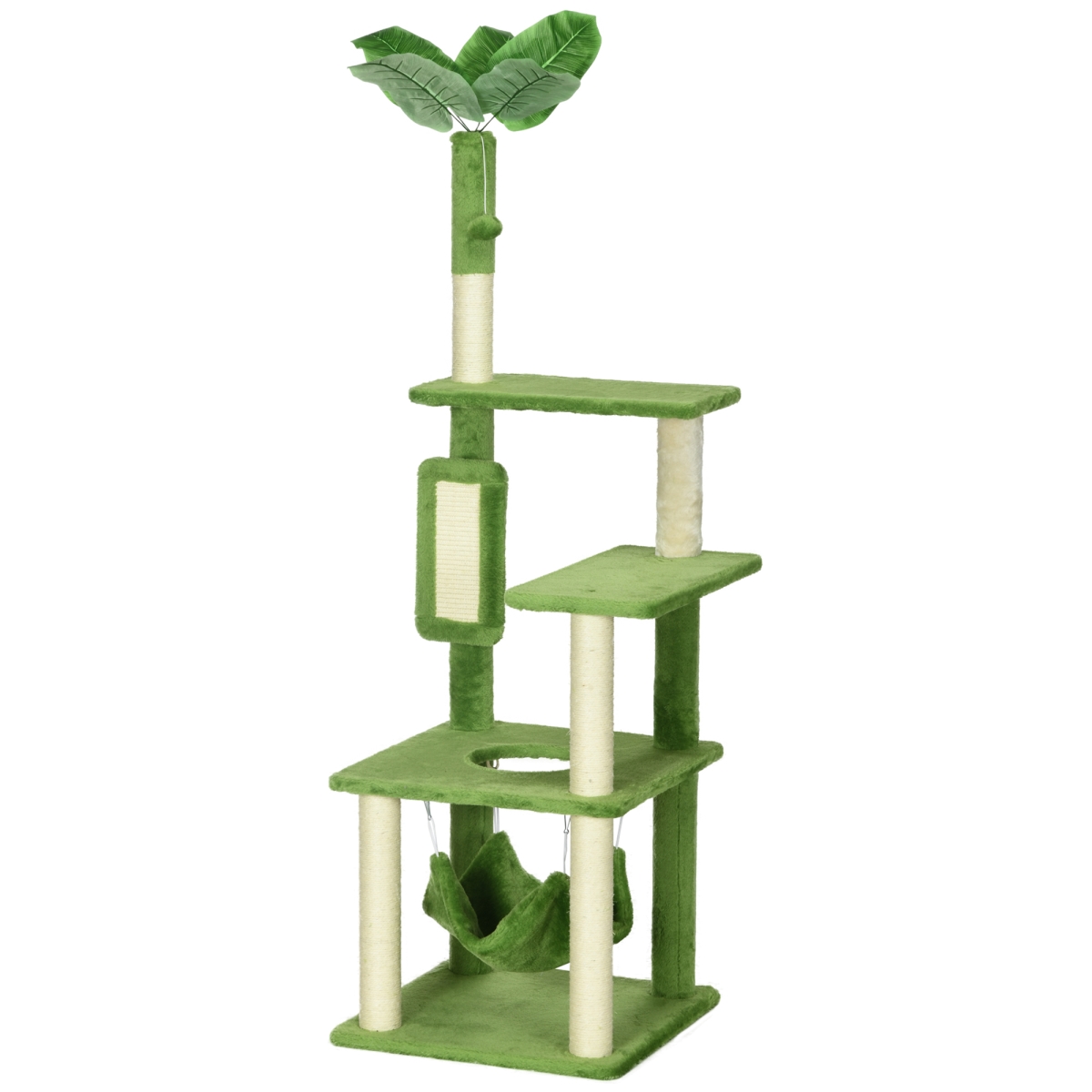 Picture of 212 Main D30-735V00GN PawHut Cat Tree for Indoor Cats with Hammock & Cat Tower&#44; Green