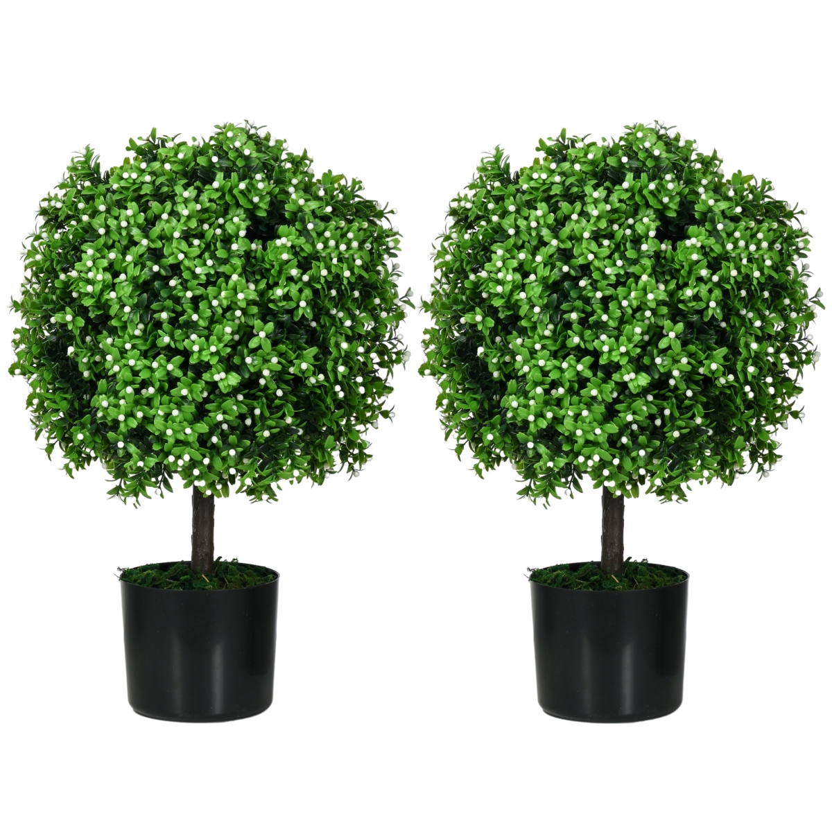 Picture of 212 Main 830-796V00WT 20.75 in. Homcom Artificial Tree Boxwood Topiary with Fruits&#44; White - Pack of 2